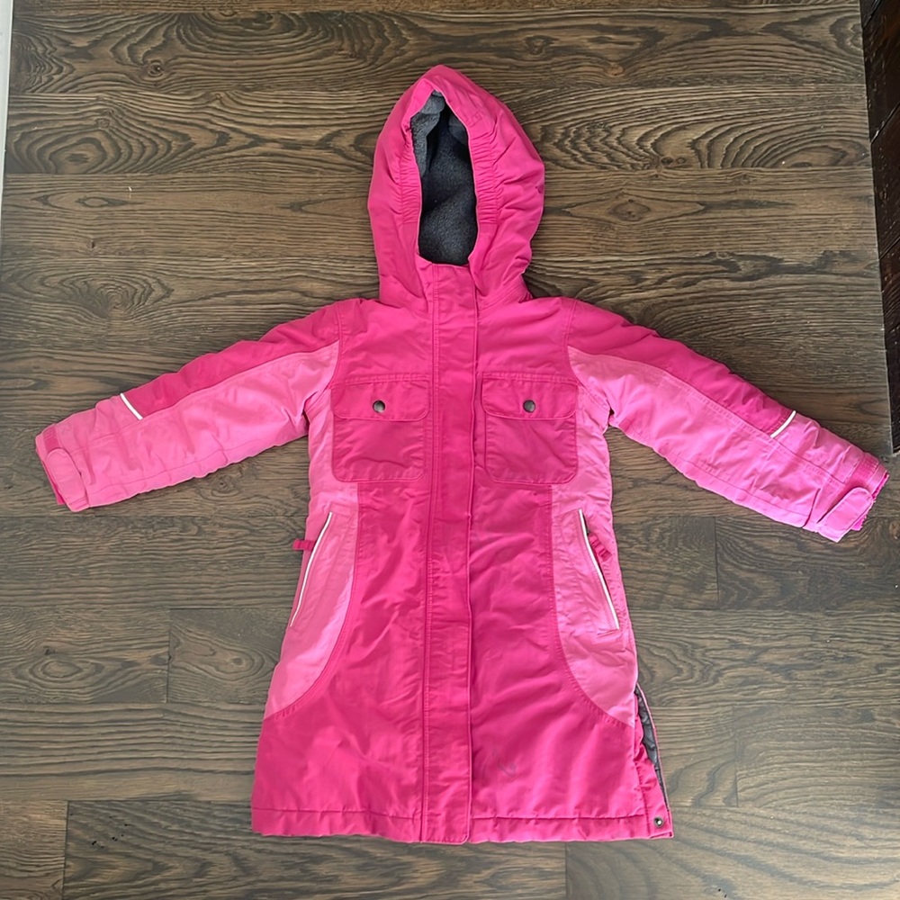 Lands’ End Girls Size 4 “The Squall” Grow Along Parka in pink and magenta
